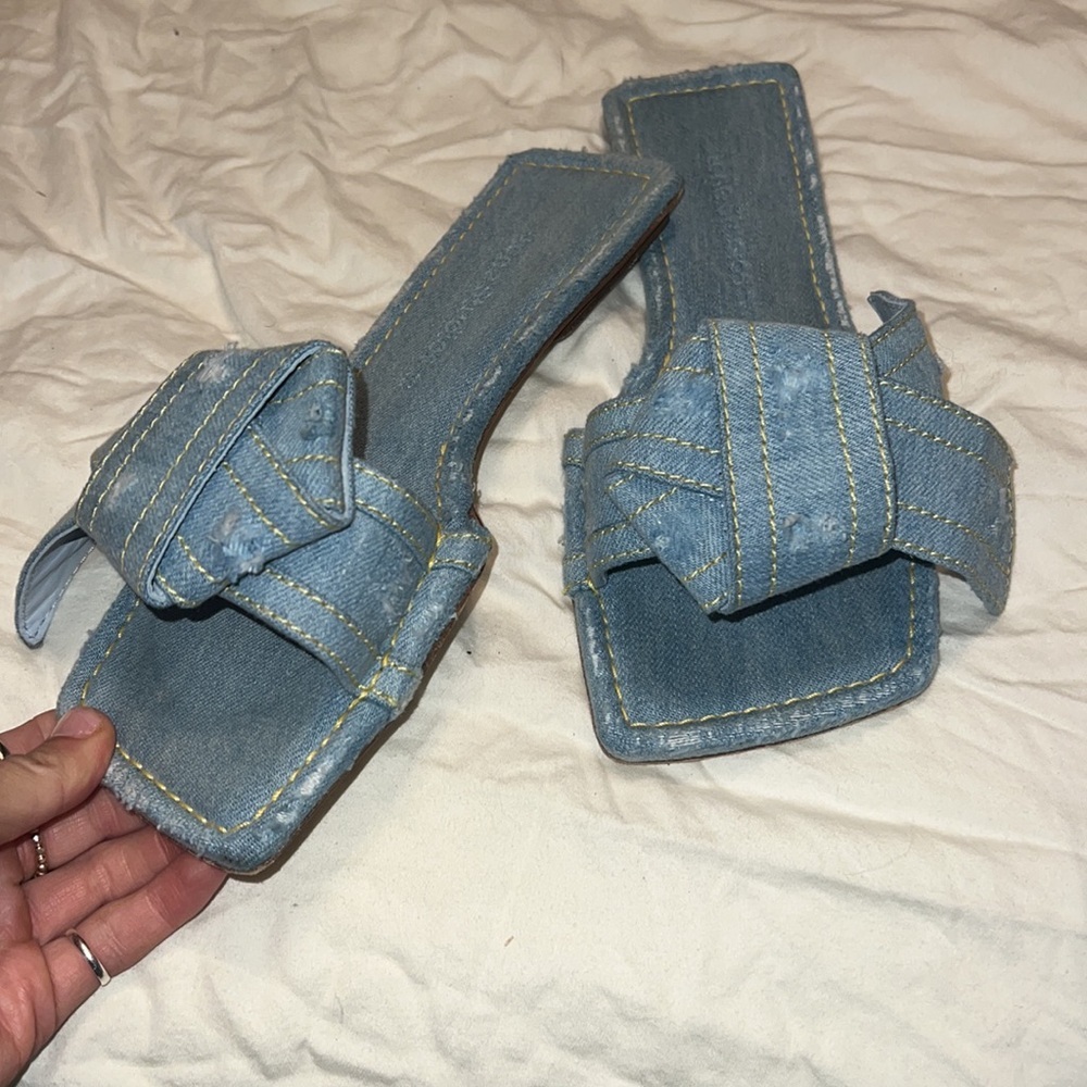 Acne Studios Musubi bow denim slides size 37
